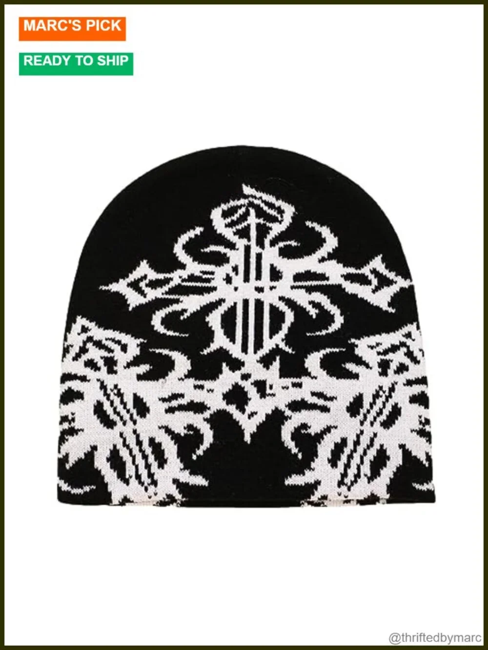 Y2K Skull Knit Beanie Gothic Winter Hat Hip Hop Accessory